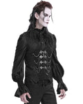 Devil Fashion Mens Gothic Vampire Chained Crucifix Jacquard Waistcoat Vest