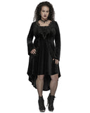 Punk Rave Plus Size Womens Velvet Gothic Lace Applique Dress