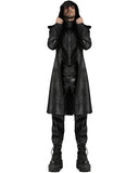 Punk Rave Mens Cyberpunk Apocalptic Gothic Hooded Techwear Coat