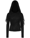 Punk Rave Womens Apocalyptic Wasteland Gothic Hooded Mesh Shawl Top