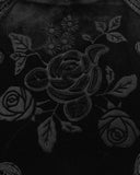 Eva Lady Gothic Embossed Rose Velvet & Mesh Blouse Top