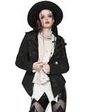 Dark In Love Womens Baroque Gothic Jacquard Layered Collar Riding Jacket