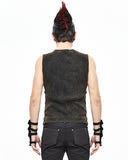 Devil Fashion Corruption Chamber Mens Apocalyptic Armoured Tank Top - Brown