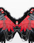 Punk Rave Womens Fallen Angel Gothic Feathered Wings Harness - Black & Red