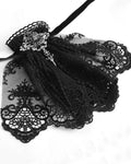 Devil Fashion Mens Gothic Steampunk Aristocrat Lace Cravat Tie & Brooch Black