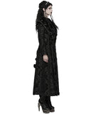 Punk Rave Womens Long Gothic Aristocrat Jacquard & Faux Fur Winter Coat