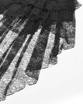 Dark In Love Womens Gothic Lolita Jacquard & Lace Fishtail Prom Dress