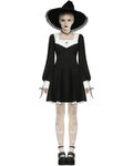 Dark In Love Hermione Gothic Mini Dress - Black & White