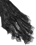 Dark In Love Romantic Gothic Velvet & Flocked Lace Flare-Sleeve Mini Dress