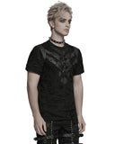 Punk Rave Mens Apocalyptic Gothic Shredded Fishnet Inset T Shirt Top
