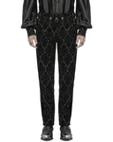 Punk Rave Mens Gothic Victorian Velvet Damask Dress Pants