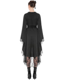 Dark In Love Womens Black Gothic Satin & Lace Kimono Dress
