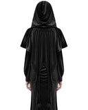 Punk Rave Daily Life Womens Velvet Gothic Lolita Hooded Split Tails Bolero Cape - Black