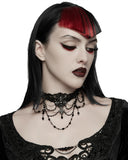 Punk Rave Womens Elegant Gothic Beaded & Chained Lace Crucifix Necklace