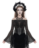 Eva Lady Womens Baroque Damask Gothic Buckled Crucifix Waist Cincher Corset