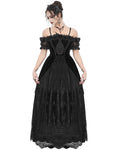 Eva Lady Dark Devore Gothic Velvet & Lace Wedding Dress - Black