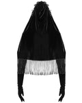Eva Lady Womens Dark Gothic Velvet Hooded Cape With Gloved Sleeves