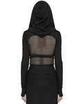 Punk Rave Womens Fishnet Strapping Hooded Muffler Top