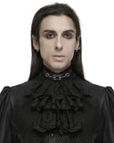 Punk Rave Mens Gothic Aristocrat Embroidered Lace Jabot Cravat - Black