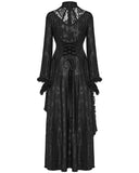 Punk Rave Womens Dark Apocalyptic Shredded Mesh & Lace Splicing Maxi Dress