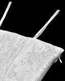 Dark In Love Womens Romantic Gothic Embroidered White Lace Mermaid Dress