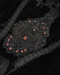 Eva Lady Dark Devore Gothic Velvet & Lace Wedding Dress - Black