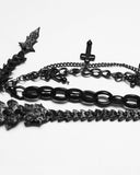 Punk Rave Womens Apocalyptic Gothic Dragon Bone Skull Necklace