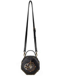 Penny Dreadful Womens Steampunk Clock Handbag Shoulder Bag Black Faux Leather