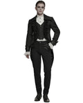 Punk Rave Mens Gothic Steampunk Embellished Jacquard Tail Coat Jacket
