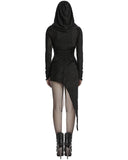 Punk Rave Daily Life Apocalyptic Gothic Asymmetric Broken Knit Hooded Dress