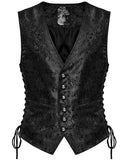 Punk Rave Mens Gothic Aristocrat Formal Jacquard Waistcoat Vest - Black