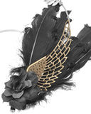 Dark In Love Womens Gothic Feathered Wing Fascinator Tiara