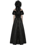 Punk Rave Womens Long Gothic Jacquard Ballgown Wedding Dress - Black