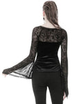 Dark In Love Diascia Gothic Velvet Top - Skull Cameo Mesh