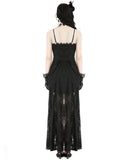 Dark In Love Elegant Gothic Ruched Lace Halter Maxi Dress