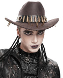 Devil Fashion Mens Apocalyptic Steampunk Bullet Fedora Hat - Brown