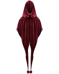 Punk Rave Daily Life Womens Velvet Gothic Lolita Hooded Split Tails Bolero Cape - Red