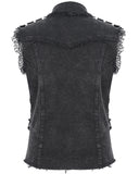 Devil Fashion Mens Wasteland Punk Destroyed Mesh Strapped Sleeveless Vest Shirt