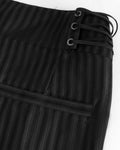 Devil Fashion Mens Tennyson Striped Gothic Lacing Dress Pants - Black