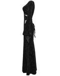 Punk Rave Womens Long Baroque Gothic Embossed Velvet Maxi Dress - Black