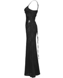 Punk Rave Womens Long Elegant Gothic Lace Inset Applique Maxi Dress