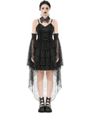 Dark In Love Womens Gothic Lolita Jacquard & Lace Fishtail Prom Dress