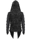 Devil Fashion Mens Apocalyptic Gothic Punk Shredded Lace Up Hooded Top Black