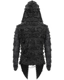 Devil Fashion Mens Apocalyptic Punk Shredded Lace Up Hooded Top