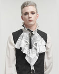 Devil Fashion Gothic Aristocrat Oversized Cravat Tie - White