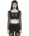 Punk Rave Womens Apocalyptic Cyberpunk Gothic Broken Knit Top