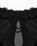 Punk Rave Womens Dark Regency Gothic Velvet & Mesh Evening Dress - Black