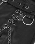 Devil Fashion Mens Dark Gothic Punk Chains Faux Leather Split Kilt Skirt