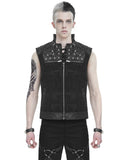 Devil Fashion Mens Spineshank Apocalyptic Punk Spiked Waistcoat Vest