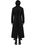 Punk Rave Mens Long Industrial Gothic Punk Studded Trench Coat